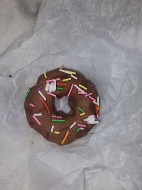 Chocolate Donut Candle with Colorful Sprinkles